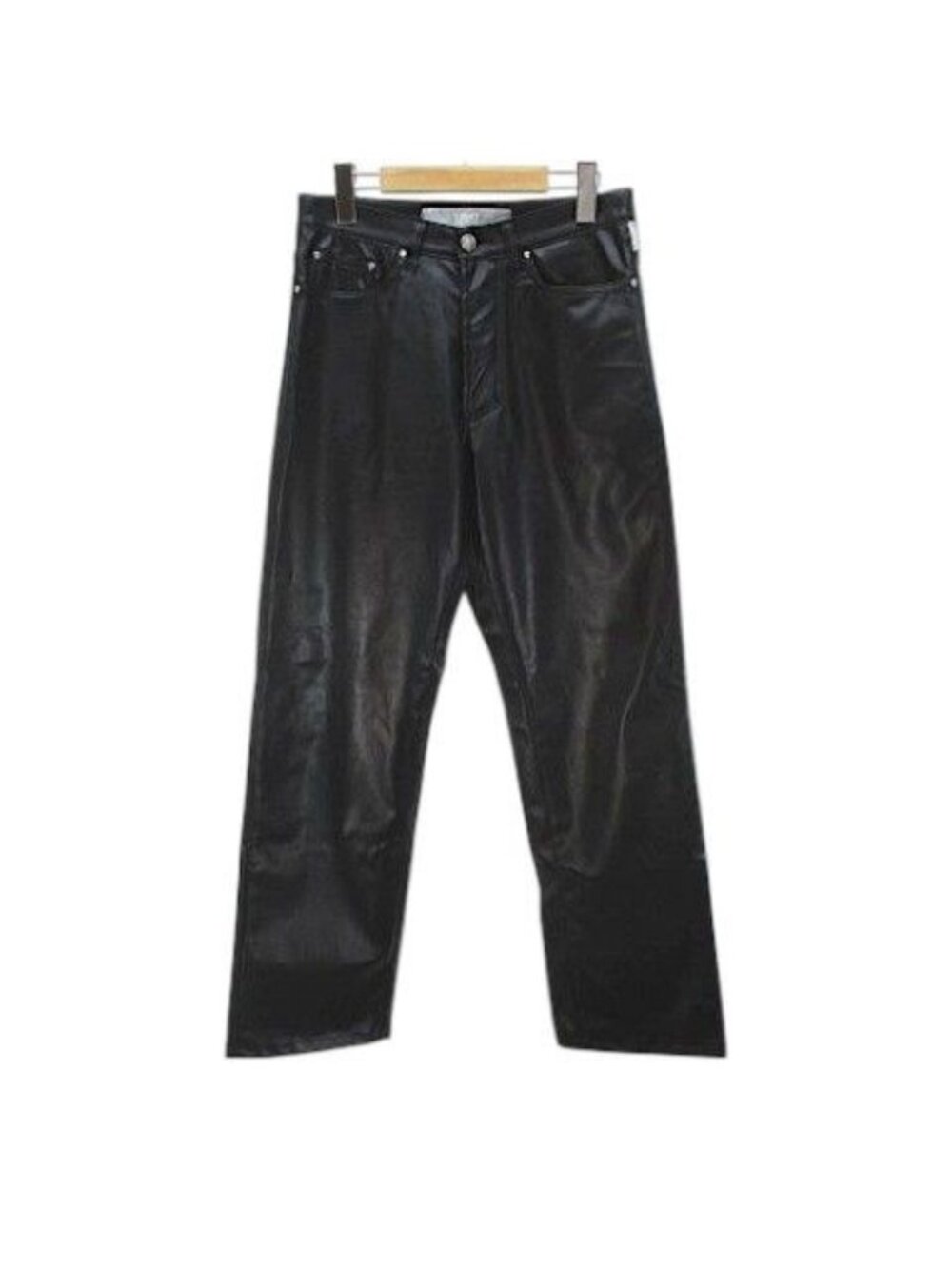 Versace Jeans Couture Long Length Leather Style Straight Pants /44 Black 30
